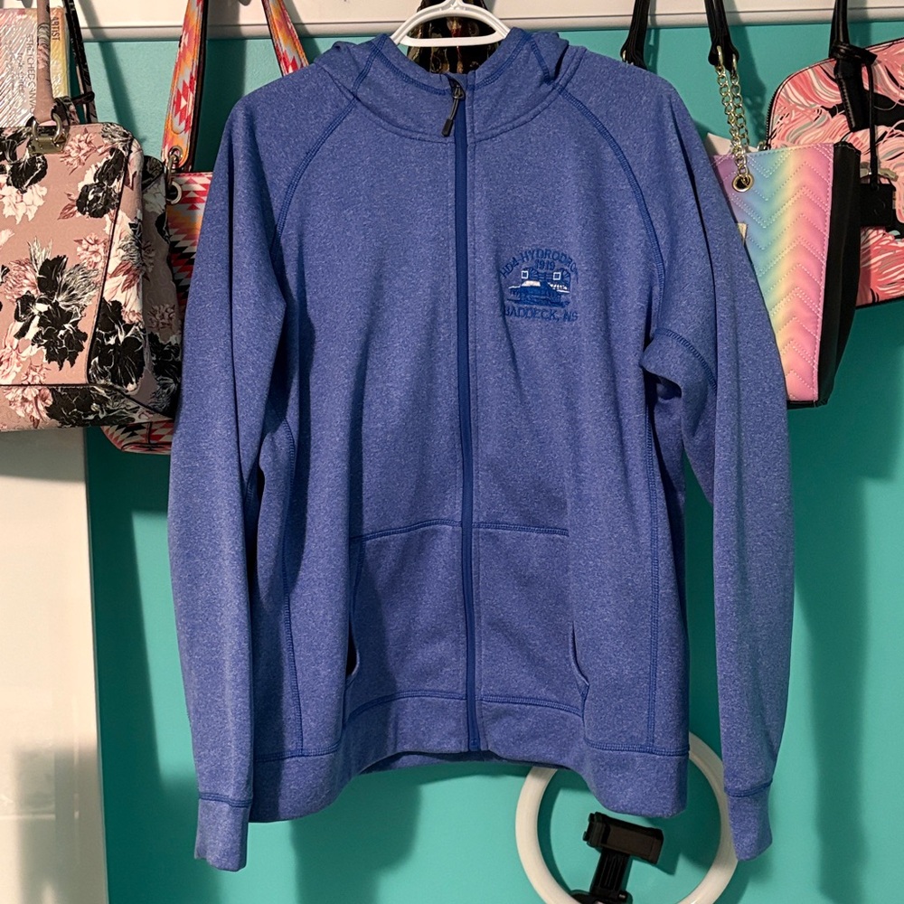 NWOT Blue Landway Fleece Alexander Graham Bell Zip-Up Hoodie